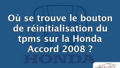 Où se trouve le bouton de réinitialisation du tpms sur la Honda Accord 2008 ?